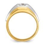 14k Two-tone IBGoodman Men's Polished and Satin 3/8 carat Diamond Complete Ring - Image 2