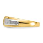 IBGoodman 14k Two-tone Polished and Satin Men's Three Stone Ring Mounting - Image 5