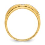 10k Two-tone IBGoodman Men's Polished and Satin Diamond Complete Ring - Image 2