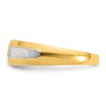 14k Two-tone IBGoodman Men's Polished and Satin 1/10 carat Diamond Complete Ring - Image 5