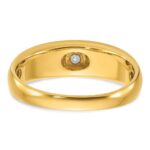 14k Two-tone IBGoodman Men's Polished and Satin 1/10 carat Diamond Complete Ring - Image 7