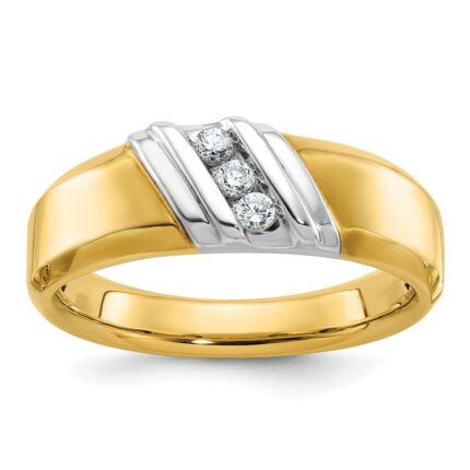 IBGoodman 14k Two-tone 1/6 carat Lab Grown Diamond VS/SI+ G+ Complete Polished Men's Ring