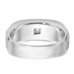 14k White Gold IBGoodman Men's Polished and Satin Diamond Ring Mounting - Image 7