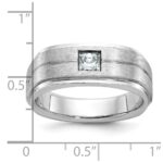 14k White Gold IBGoodman Men's Polished and Satin 3/8 carat Diamond Complete Ring - Image 3