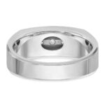 14k White Gold IBGoodman Men's Polished & Satin 5-Stone Ring Mounting - Image 7