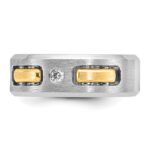 IBGoodman 14k Two-tone Men's Polished Satin and Cut-Out 3-Stone Ring Mounting - Image 5