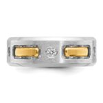 IBGoodman 14k Two-tone Men's Polished Satin and Cut-Out 3-Stone Ring Mounting - Image 6