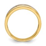 14k Two-tone IBGoodman Men's Polished and Satin 1/10 carat Diamond Complete Ring - Image 2