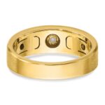 14k Two-tone IBGoodman Men's Polished and Satin 1/10 carat Diamond Complete Ring - Image 7