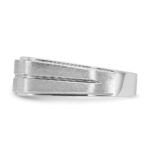 14k White Gold IBGoodman Men's Polished and Satin 1/6 carat Diamond Complete Ring - Image 5