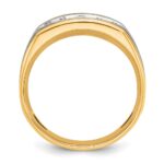 IBGoodman 10k Two-tone with Black Rhodium Men's Polished Satin and Grooved 5-Stone 1/2 Carat A Quality Diamond Ring - Image 2