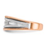 IBGoodman 14k White and Rose Gold with Black Rhodium Men's Polished Satin and Grooved 5-Stone 1/2 Carat AA Quality Diamond Ring - Image 5