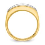 IBGoodman 14k Two-tone with Black Rhodium Men's Polished Satin and Grooved 5-Stone 1 Carat AA Quality Diamond Ring - Image 2