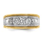 IBGoodman 14k Two-tone with Black Rhodium 1 carat Lab Grown Diamond VS/SI+ G+ Five Stone Complete Men's Ring - Image 4
