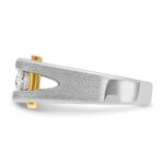 IBGoodman 14k Two-tone Men's Polished Satin and Cut-Out 3-Stone 3/4 Carat AA Quality Diamond Ring - Image 5