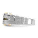 14k Two-tone IBGoodman Men's Polished and Satin 1/4 carat Diamond Complete Ring - Image 5