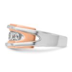IBGoodman 10k White and Rose Gold Men's Polished and Cut-Out 5-Stone 1 Carat A Quality Diamond Ring - Image 5