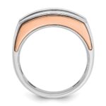 IBGoodman 14k White and Rose Gold Men's Polished and Cut-Out 5-Stone 1 Carat AA Quality Diamond Ring - Image 2