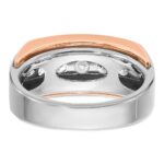 IBGoodman 14k Two Tone Rose and White Gold 1 carat Lab Grown Diamond VS/SI+ G+ Complete Five Stone Cut Out Men's Ring - Image 5