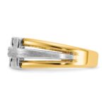 IBGoodman 10k Two-tone Men's Polished Satin and Cut-Out 1/5 Carat A Quality Diamond Cross Ring - Image 5