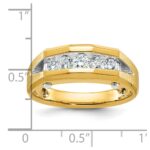 IBGoodman 10k Two-tone Men's Polished and Satin 5-Stone 1/2 Carat A Quality Diamond Ring - Image 2