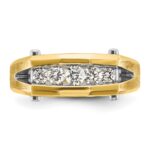 IBGoodman 14k Two-tone Five Stone Polished and Satin Men's Ring Mounting - Image 6