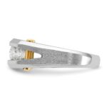 IBGoodman 14k White Gold Five Stone Polished and Satin Men's Ring Mounting - Image 6