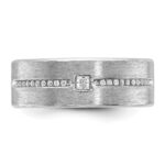 IBGoodman 14k White Gold Men's Polished and Satin 1/5 Carat AA Quality Diamond Ring - Image 4