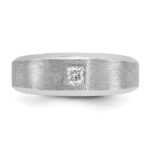 14k White Gold IBGoodman Men's Polished and Satin 1/6 carat Diamond Complete Ring - Image 6