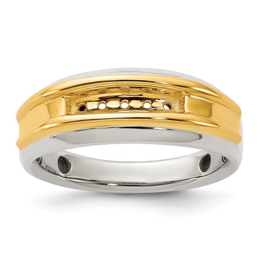 B63684-4WY.jpg IBGoodman 14k Two-tone Five Stone Polished Men's Ring Mounting - Image 1