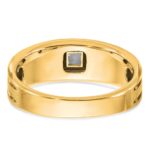 10k IBGoodman Men's Polished and Satin Diamond Complete Ring - Image 7