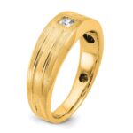 10k IBGoodman Men's Polished and Satin Diamond Complete Ring - Image 8