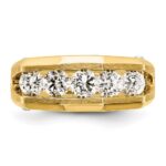 IBGoodman 14k Two-tone Five Stone Polished and Satin Men's Ring Mounting - Image 4