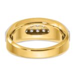 14k Two-tone IBGoodman Men's Polished and Satin 2-Row 1/2 Carat AA Quality Diamond Ring - Image 7