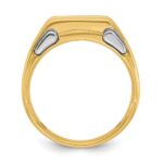 IBGoodman 14k Two-tone 1/2 carat Lab Grown Diamond VS/SI+ G+ Three Stone Complete Men's Ring - Image 2