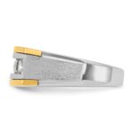 IBGoodman 14k Two-tone 1 carat Lab Grown Diamond VS/SI+ G+ Complete Polished and Satin Men's Ring - Image 3