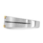 14k Two-tone IBGoodman Men's Polished and Satin 1/5 carat Diamond Complete Ring - Image 5