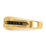IBGoodman 10k Men's Polished Satin and Grooved Square Stone Center Ring Mounting - Image 5