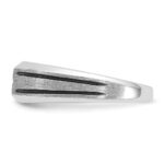 14k White Gold with Black Rhodium IBGoodman Men's Satin 1/20 carat Diamond Complete Ring - Image 5