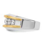 IBGoodman 14k Two-tone 2 carat Lab Grown Diamond VS/SI+ G+ Complete Men's Ring - Image 3