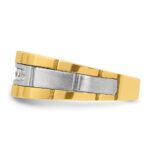 IBGoodman 14k Two-tone Men's Polished and Grooved 5-Stone Ring Mounting - Image 5