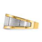 IBGoodman 14k Two-tone Men's Polished Satin and Grooved 1/2 Carat AA Quality Diamond Ring - Image 5