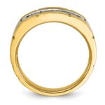 IBGoodman 14k Two-tone 1/2 carat Lab Grown Diamond VS/SI+ G+ Five Stone Complete Polished and Satin Men's Ring - Image 2