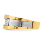 IBGoodman 14k Two-tone 1/2 carat Lab Grown Diamond VS/SI+ G+ Five Stone Complete Polished and Satin Men's Ring - Image 3