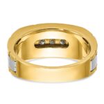 IBGoodman 14k Two-tone 1/2 carat Lab Grown Diamond VS/SI+ G+ Five Stone Complete Polished and Satin Men's Ring - Image 5