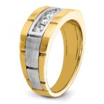 IBGoodman 14k Two-tone Men's Polished and Satin 5-Stone 1/2 Carat AA Quality Diamond Ring - Image 6