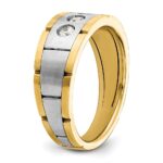 IBGoodman 14k Two-tone 1/4 carat Lab Grown Diamond VS/SI+ G+ Complete Three Stone Men's Ring - Image 6