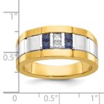 10k Two-tone IBGoodman Men's Polished and Grooved Ring Mounting - Image 2