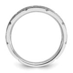 IBGoodman 14k White Gold with Black Rhodium Men's Polished and Textured 1/20 Carat AA Quality Solitaire Diamond Ring - Image 2