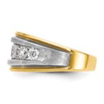 IBGoodman 14k with White Rhodium 2 carat Lab Grown Diamond VS/SI+ G+ Complete Satin Men's Ring - Image 3